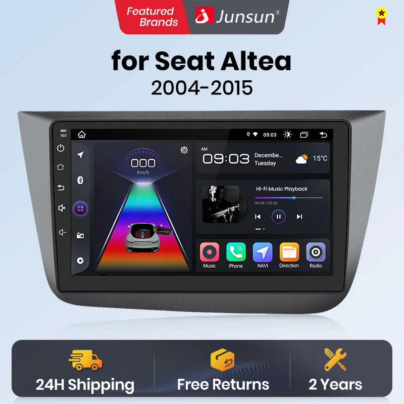 Junsun Wireless CarPlay Android Auto Car Radio for SAT Altea 2004-2015 Toledo 3 GPS Car Smart Systems Smart Car Radio