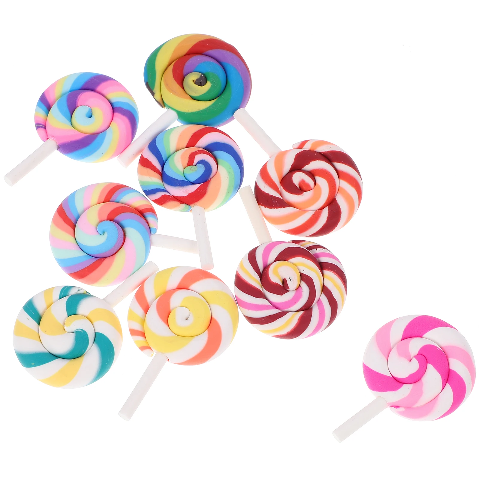 

9pcs Micro Landscaping Rainbow Lollipops Decorative Models Fine Craftsmanship Mini Kitchen Toys Pretend Play Games Mini House