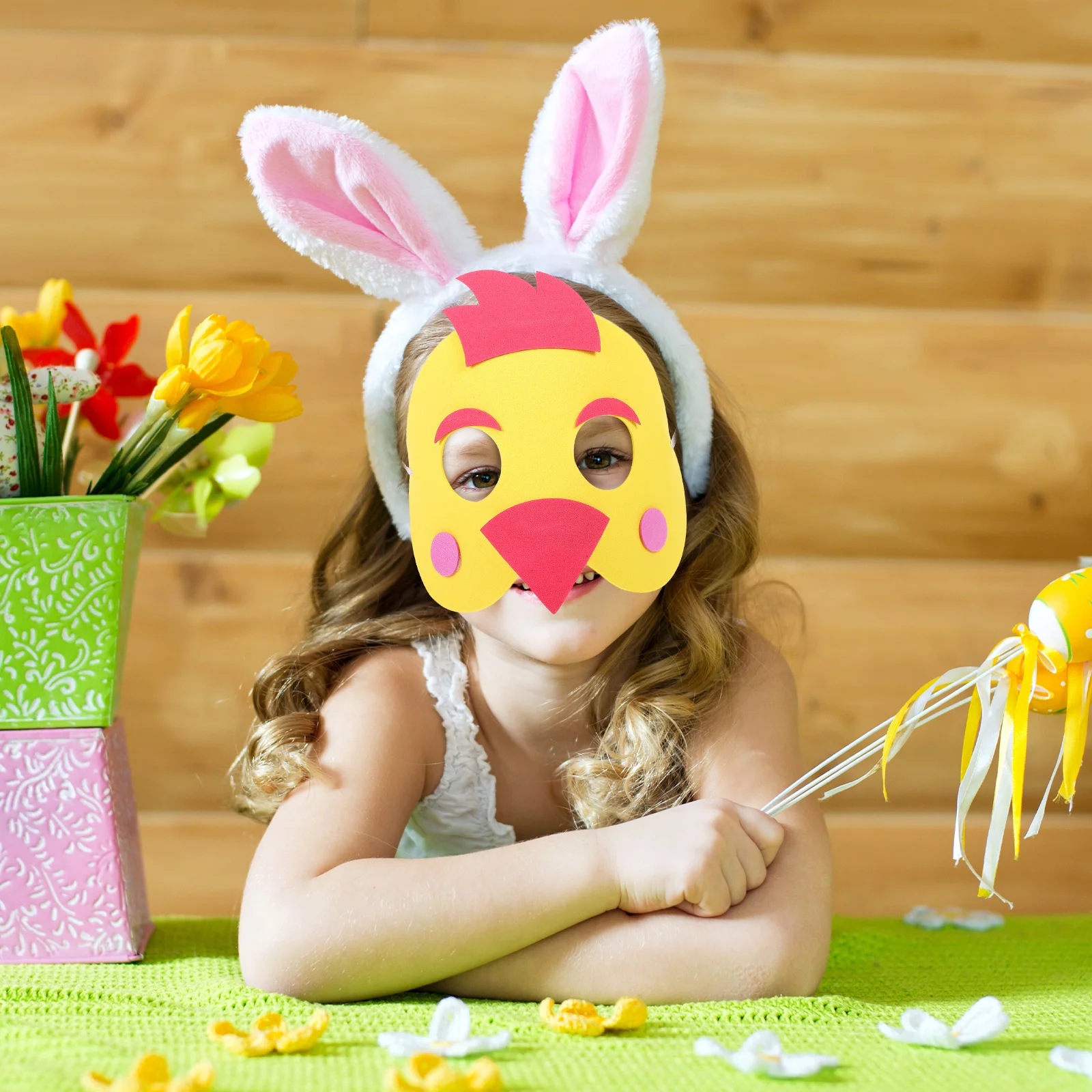 4Pcs Kids Animal Masks Cartoon Felt Lightweight Birthday Party Performance Role Play Photo Props Animal Mask Cartoon Mask