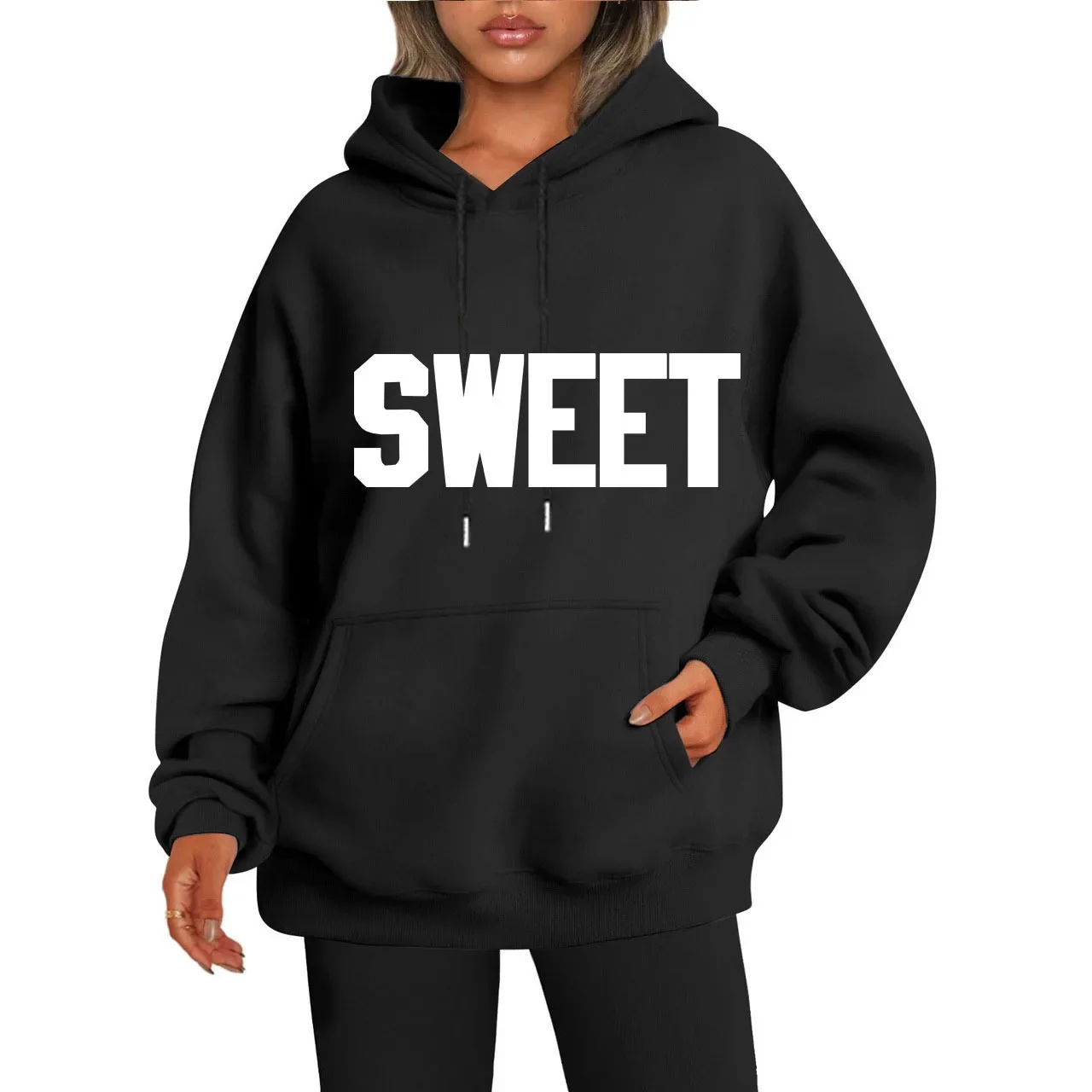 

New fashion letters hip hop hoodie printed men and women with the same trend loose casual sports hoodie