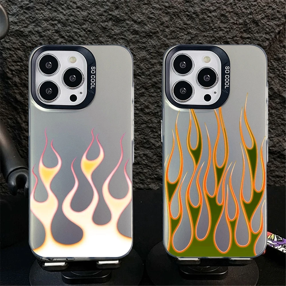 Color silver light cool flame Phone Case Color electrosilvering IPhone16 11 14 15 12 Pro 11 Plus 13 Pro MAX iphone Drop case