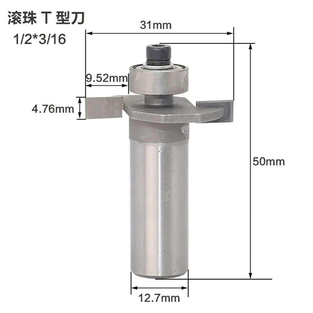 1PC 1/4" 6.35MM Shank Milling Cutter Wood Carving T-Type Biscuit Joint Slot Cutter Jointing Slotting Router Bit Cutter Working