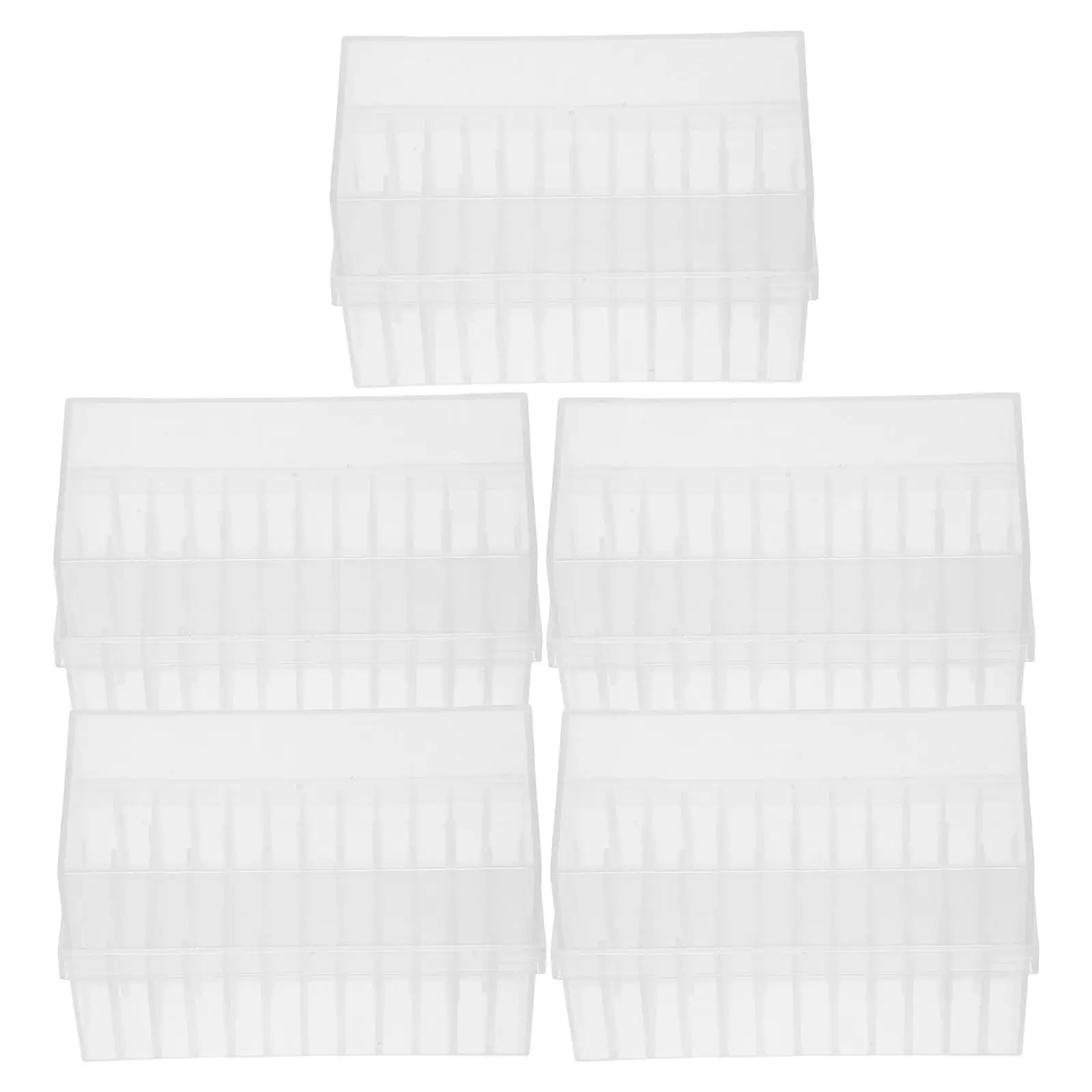 Tube Box 5 Pcs Freezer Containers Small Vial Holder PP Lab Storage Organizer Boxes Transparent Lid Multi Compartment Design