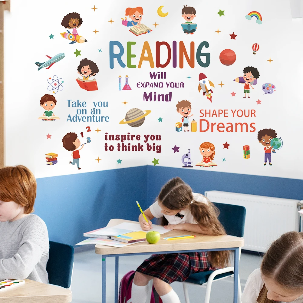 สติ๊กเกอร์ติดผนังคำคมสร้างแรงบ - Kids Education Quotes บทวิจารณ์และราคา