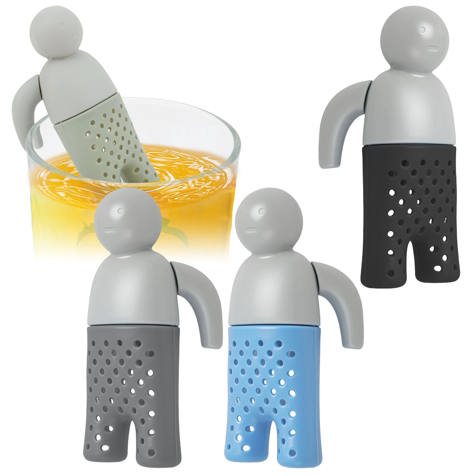 4pcs Silicone Tea Strainer Interesting Life Partner Cute Teapot Tea Filter Infuser Brewing Teapot Tea Accessories Kitchen Tools