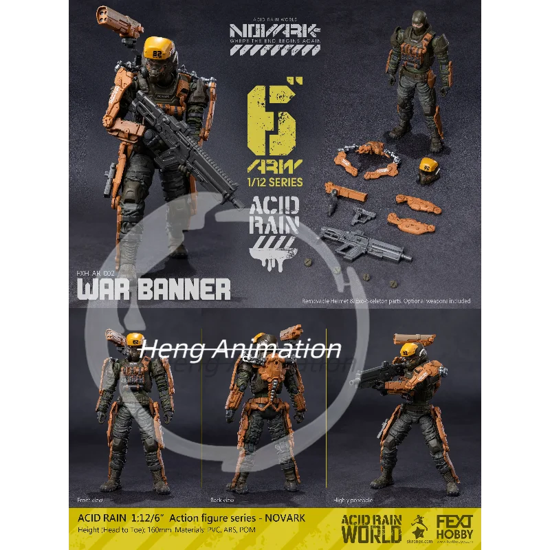 TA ácido chuva guerra 1/12 escala masculino AR-001 senhor/002 bandeira de guerra/003 crânio de soldagem/004 prol para modelo de figura de ação de 6 polegadas