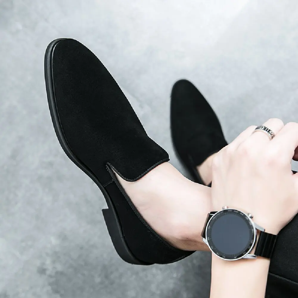 38-46 أحذية رجال الأعمال ذات النعل الأحمر مع سطح أسود أصفر غير لامع أوروبي خفيف الوزن مريح أحذية Le Fu #2