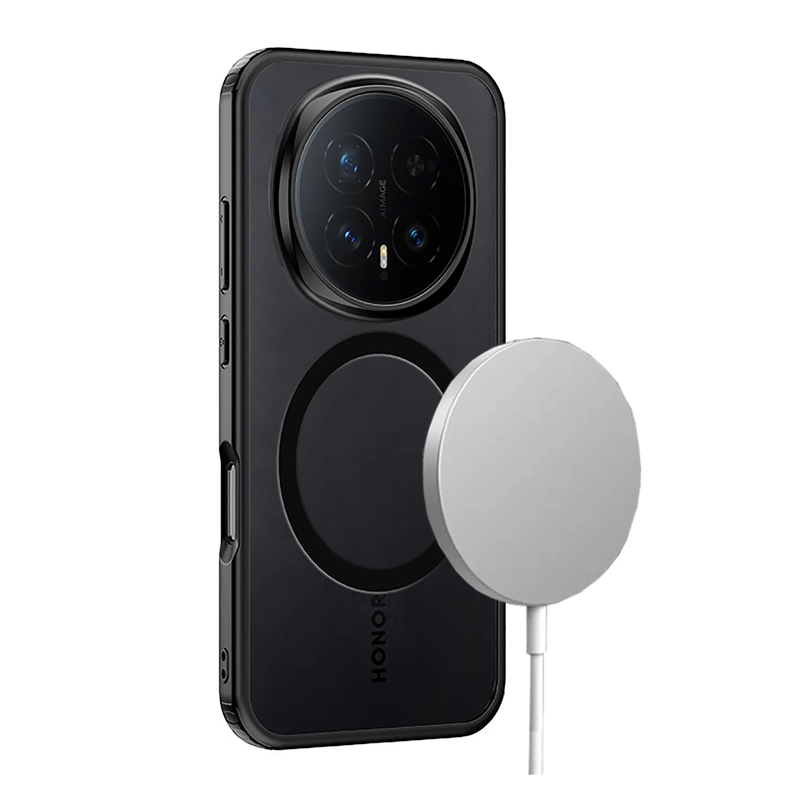 

Магнитный чехол для Honor Magic 8 Pro [беспроводная зарядка] Полупрозрачный гладкий матовый противоударный чехол-бампер с защитой от отпечатков пальцев