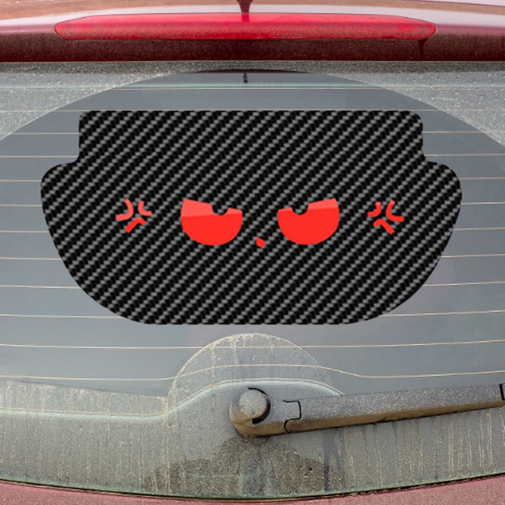 For Tesla Model Y Car High Mounted Brake Lamp Carbon Car Brake Projection Board PVC Soft Decal Top Tail Light Emblem Stickers