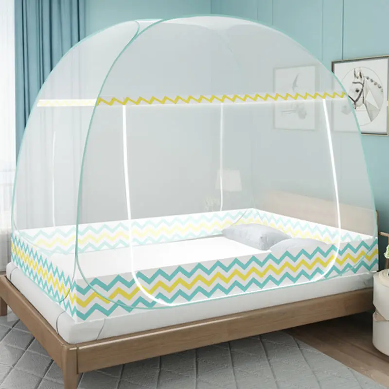 Foldable Mongolian Yurt Mosquito Net Double Bed Full-Bottom Mosquito Net Home Decor Summer Bed Tent Canopy Anti-Mosquito Netting