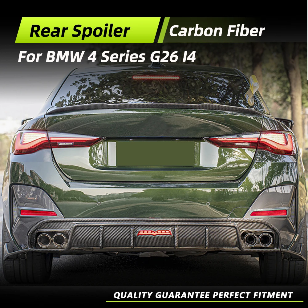 

Car Rear Trunk Racing Spoiler Wing Fit for BMW 4 Series G26 I4 Gran Coupe 2021 2022 Carbon Fiber Car Rear Trunk Wing Spoiler