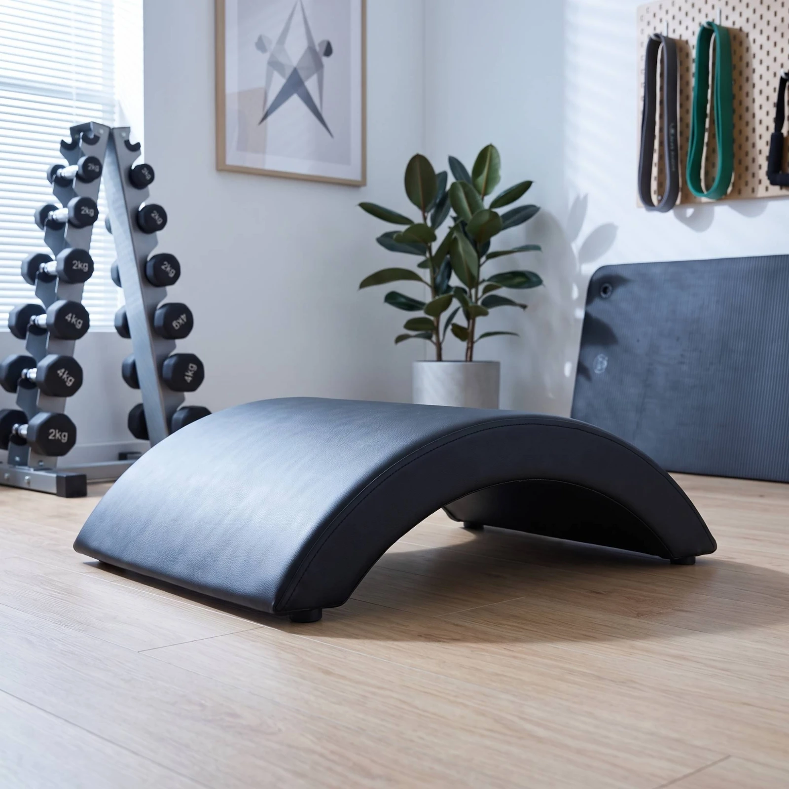 Pilates Curved Fitness Tool High-Density Foam Curved Fitness Tool Barrel Back-and-Neck Stretcher Contoured Training Tool Sturdy
