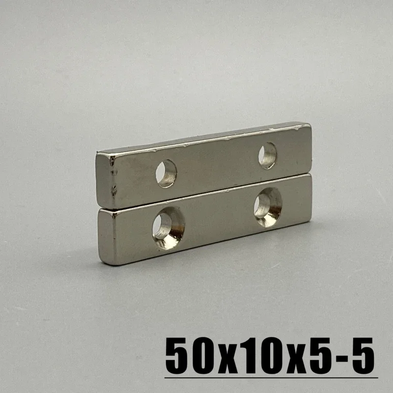 1/2/5/10/20Pcs 50x10x5-5mm Ring Shape Fridge Tool Magnet For Office Kitchen 50*10*5 Hole 5mm Countersunk Double Holes Imanes
