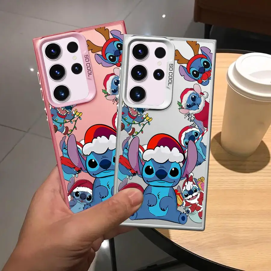 Cartoon Stitch Cute Christmas Soft Cover Case for Samsung Galaxy S21 S20 FE S24 S25Plus S25 Note 20 Ultra S22 S23