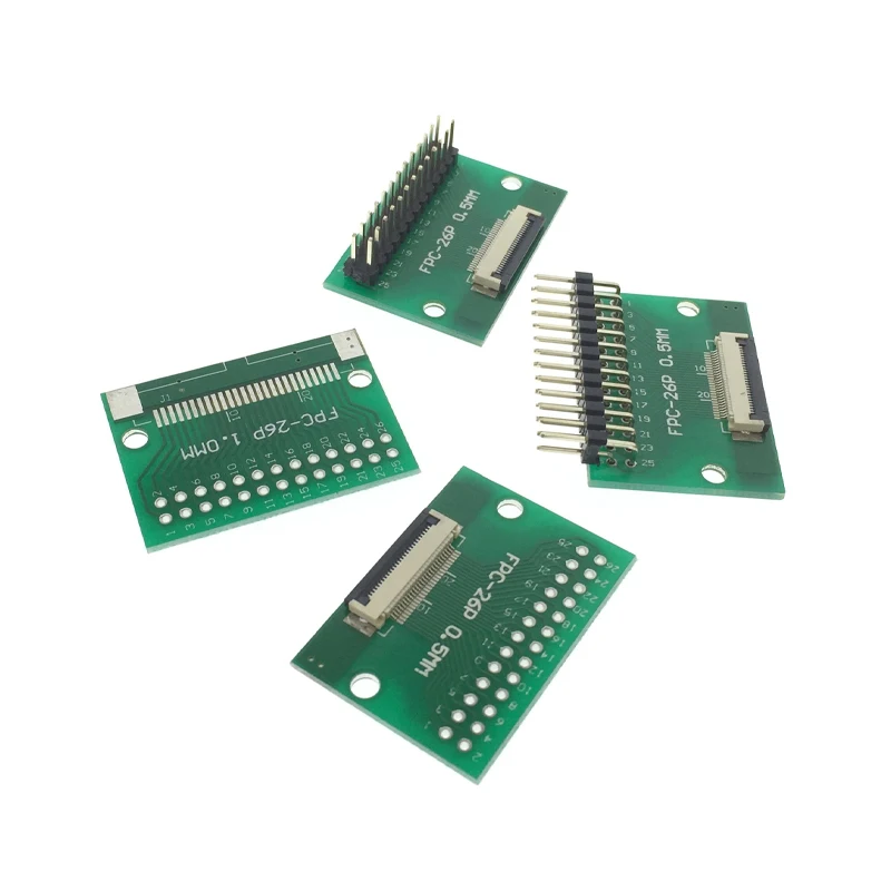 10 Stuks Fpc/Ffc 26P Flexibele Kabel Adapter Board Dubbelzijdig 0.5Mm Tot 2.54Mm Rechte Gebogen Naald