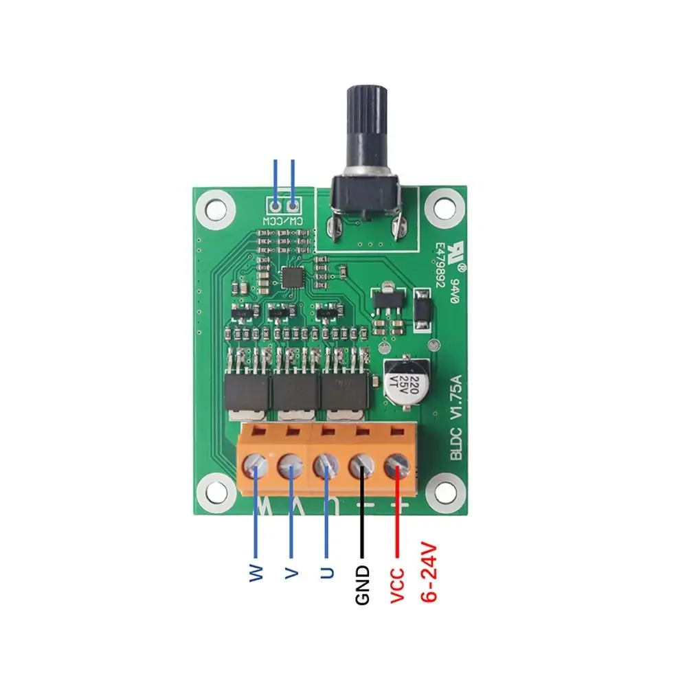 DC Brushless Motor Drive Board Motor Speed Controller Module DC6-24V Motor Governor Support for 2-5S Small Power Brushless Motor