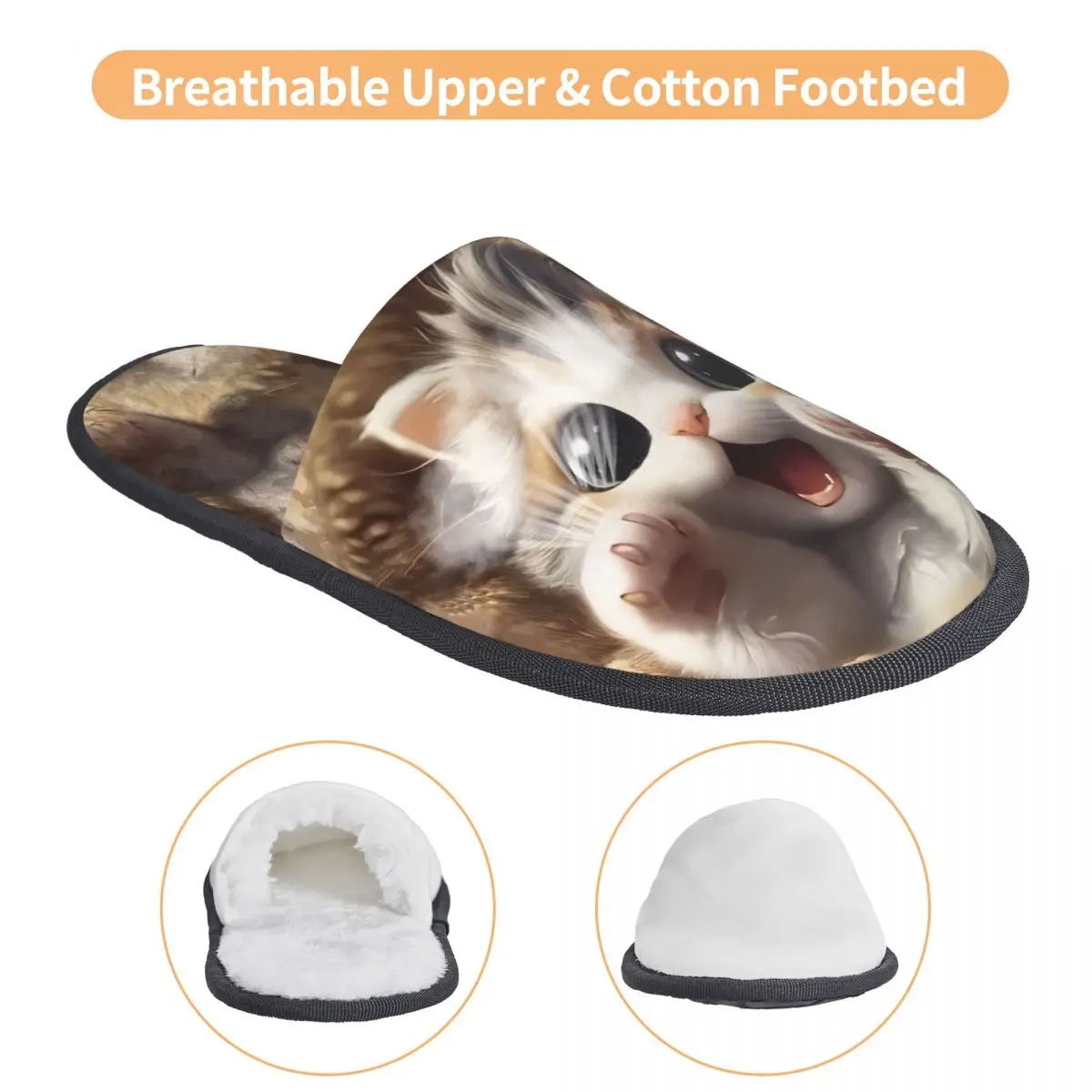 Custom Cute Cat Guest Slippers for Bathroom Women House Slipper