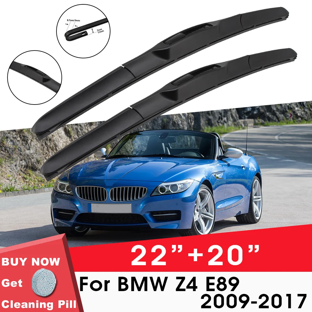 

Car Wiper Blade Front Window Windshield Rubber Silicon Gel Refill Wipers For BMW Z4 E89 2009-2017 22"+20" Car Accessories