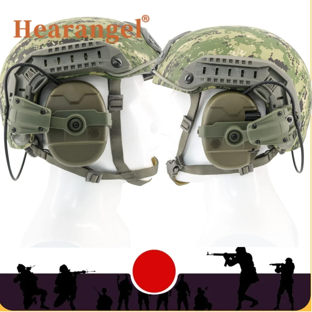 Tactical Helmet Headset ARC Rail Electronic Shooting Headset Compatible with Ops-Core FAST Helmet