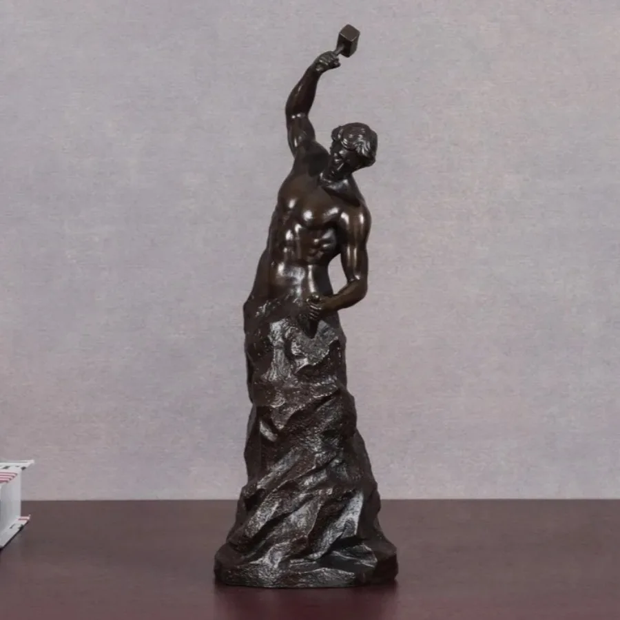 Creative Bronze Self Made Man Statue Figurine Abstract Copper Famous Sculpture Gorgeous Collection Crafts Home Office Decoration