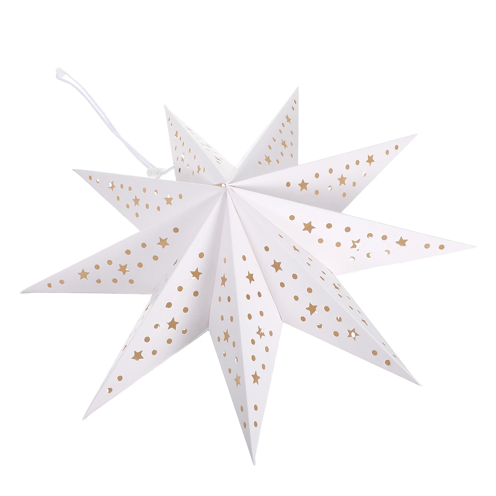 عيد الميلاد ثلاثية الأبعاد ستار ورقة فانوس 13.76 بوصة 9 نقطة جوفاء عيد الميلاد ستار عاكس الضوء معلقة الديكور الأحمر عطلة كشاف إضاءة للحفلات #2