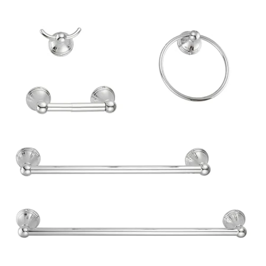 

Bathroom Hardware Set Bath Accessories Set Wall Mount Includes 20 in Towel Bar 16 in Towel Bar Towel Ring TP Holder Towel Hook