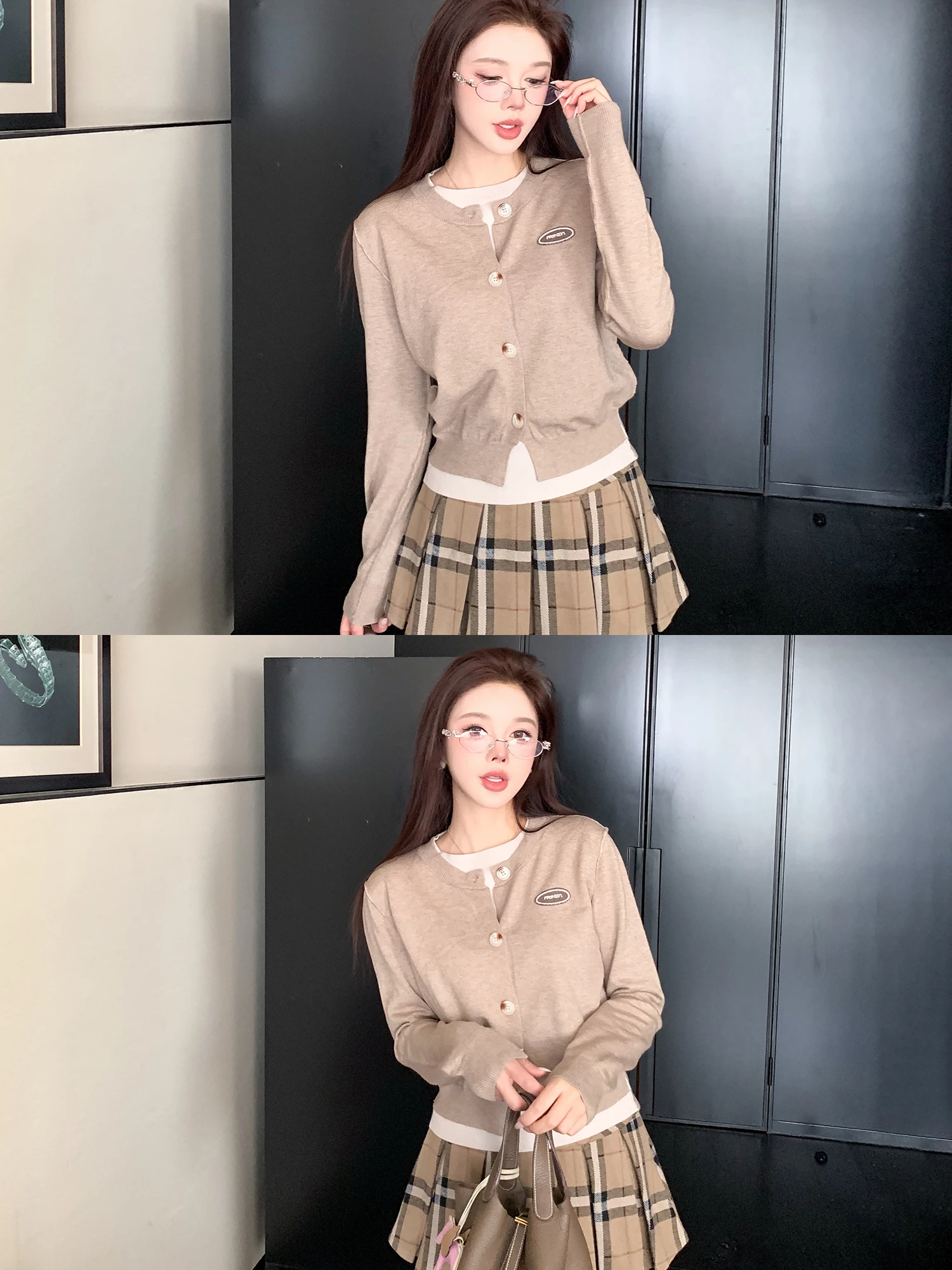 

Женский мягкий вязаный свитер LADIESFIRST с круглым вырезом, модный, для повседневной носки, приталенный, с цветовыми блоками, универсальный трикотаж