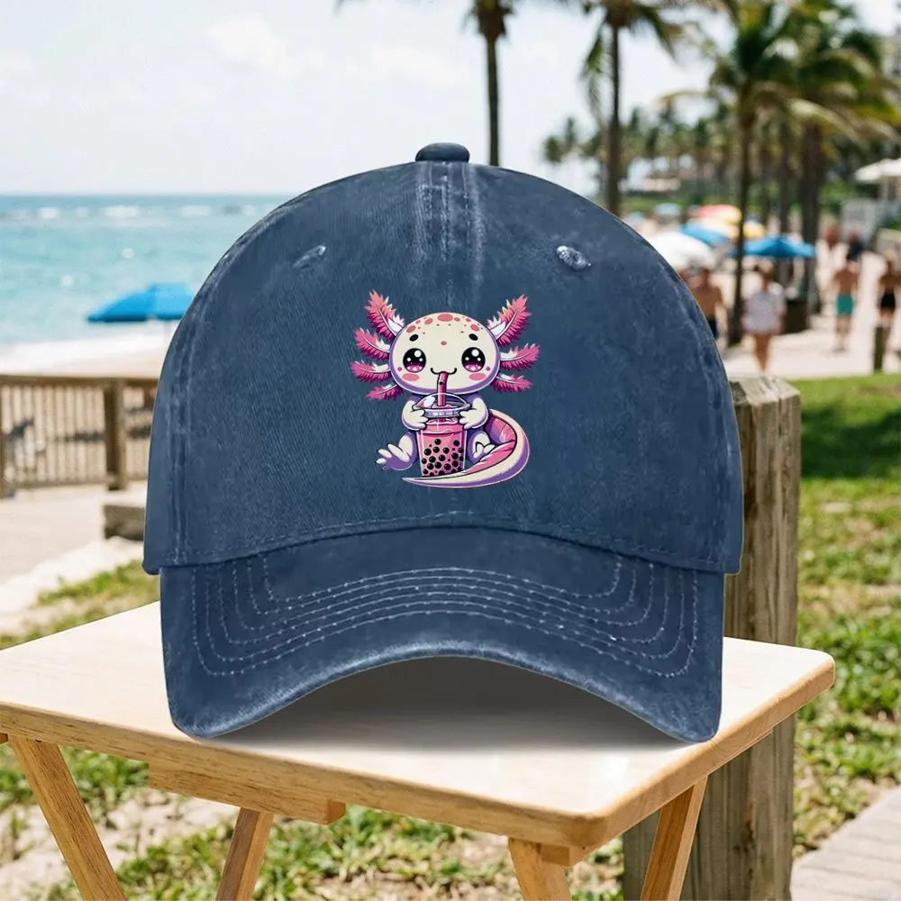 Adorable Salamander Bubble Tea Cap Cowboy Sun Hats Hip Hop Mens Snapback Cap
