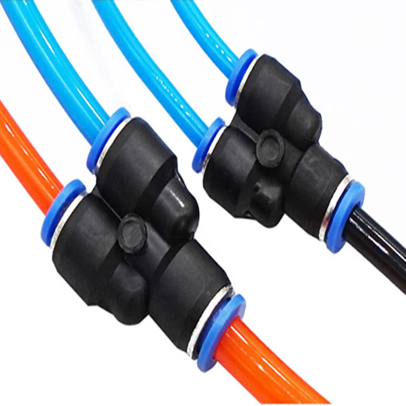 6mm 8mm 10mm 12mm 4mm 16mm 3 Way Port Y Shape Pneumatic Joint Quick Joint One-button Push Straight For Outer Diameter Hose