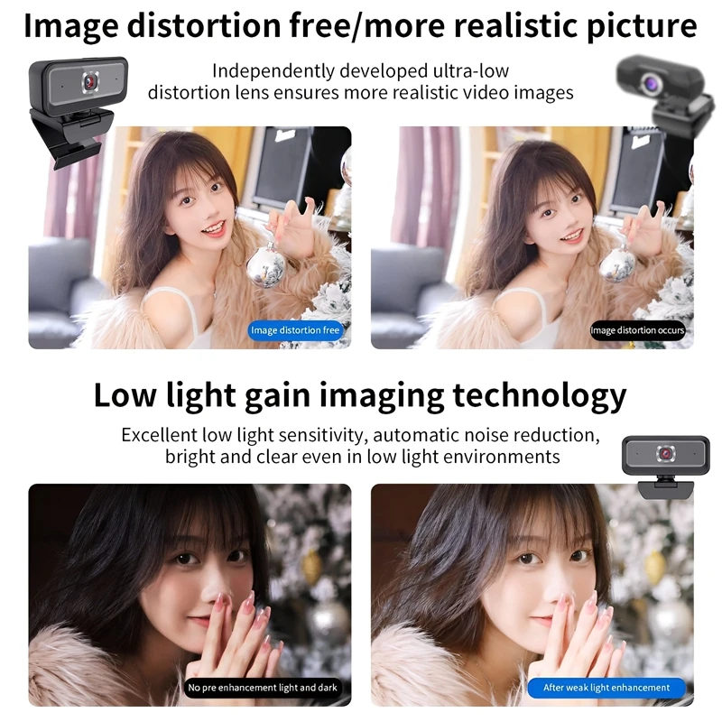 Webcam 2K Full HD 4K Web Camera Autofocus With Microphone USB Web Cam For PC Computer Mac Laptop Desktop YouTube Webcamera