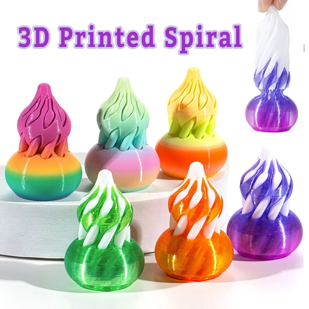 

3D-печатные спиральные игрушки-антистресс: развивающая головоломка для детей, вращающаяся фигурка-тыква для декора дома