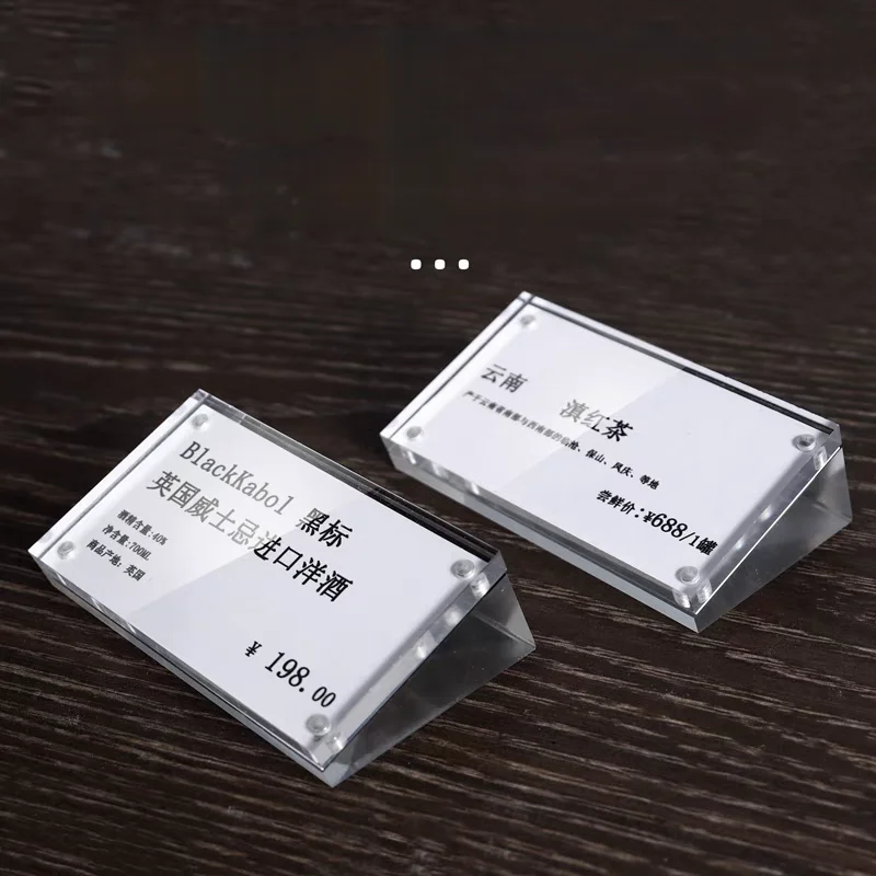 5 Pieces 70x40mm Magnetic Acrylic Sign Holder Display Stand Products Name Card Holder Menu Flyer Price Label Card Holder Tags view 6