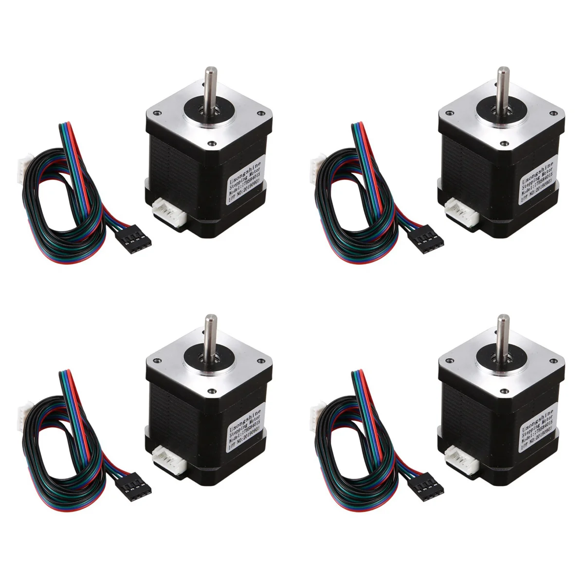 

4Pcs Nema 17 Stepper Motor 48mm Nema17 Motor 42Bygh 2A 4-Lead ( 17Hs8401 ) Motor 1M Cable for 3D Printer Cnc Motor