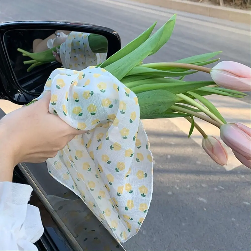 Light Weight Floral Hair Bandanas Hair Accessories Breathable Floral Turban HeadWrap Comfortable to Wear Summer Spring