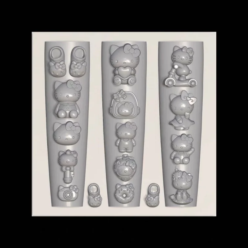 Nagelkunst-Formen, Niedliche Cartoon-Silikon-Relief-Schnitzvorlage für Nagelteile, Charm-Herstellung, DIY-Design-Dekorationen, Maniküre-Werkzeuge – Detail 2