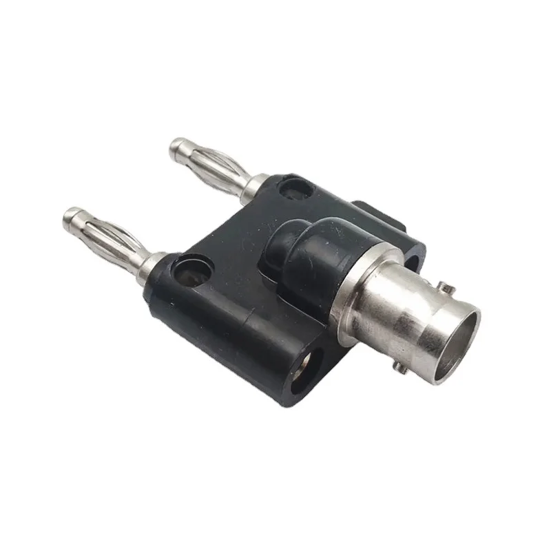 Q9 BNC Banana To Two Dual 4mm Banana Male Female Jack Coaxial Connector BNC Tee Type 3Way Splitter RF Adapter High Quanlity