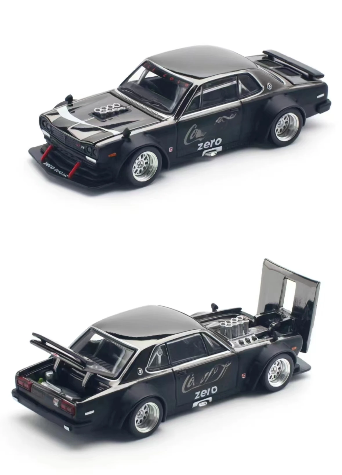 **Pre zamówienie**Xcartoys X POPRACE 1:64 V8 DRIFT (HAKOSUKA) ZERO BLACK CHROME Diecast Model samochodu