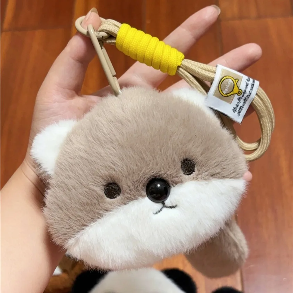 

Fashion Cartoon Red Panda Keyring with Tail Soft Panda Pendant Cute Animal Plush Otter Purse Bag Hanging