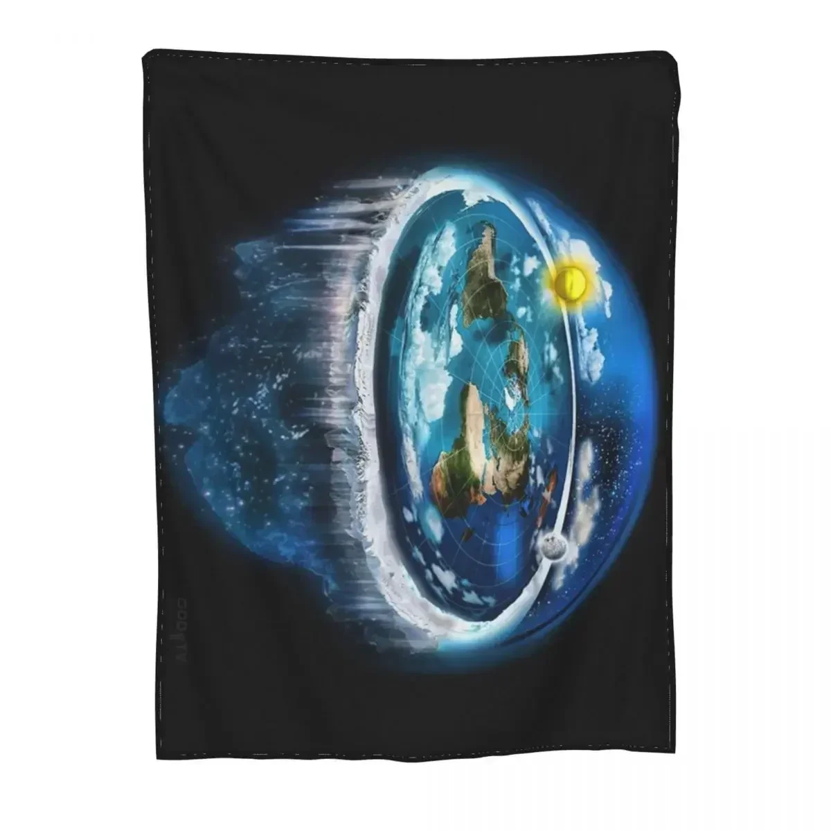 

3d Printed Baby Blanket Flat Earth with Dome Art Babes Carpet Luxury Picnic Retro Blankets for Children Livingroom Sofa Cover