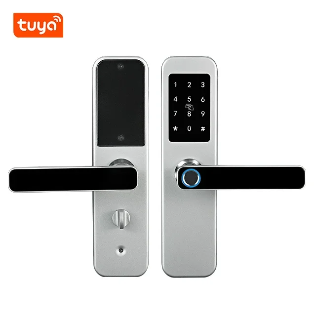 Smartsteps Waterproof Tuya Wifi App Smart Door Lock Biometric Lock Fingerprint Door Handle Digital Keyless Lock