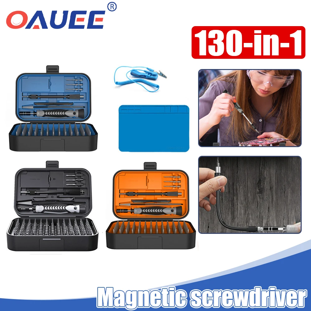 Oauee Multifunctional 130 In 1 Screwdriver Set Precision Magnetic Screwdriver Bits Kit Phone Mobile IPad Camera Maintenance Tool