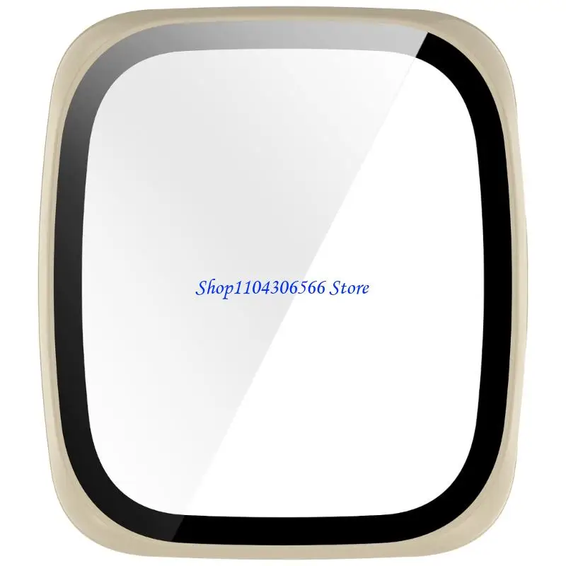 02DD Smartwatch Cover Shell Case with Tempered Glass Film for Active 2 Square Screen Protector Film Cover Scratchproof Case