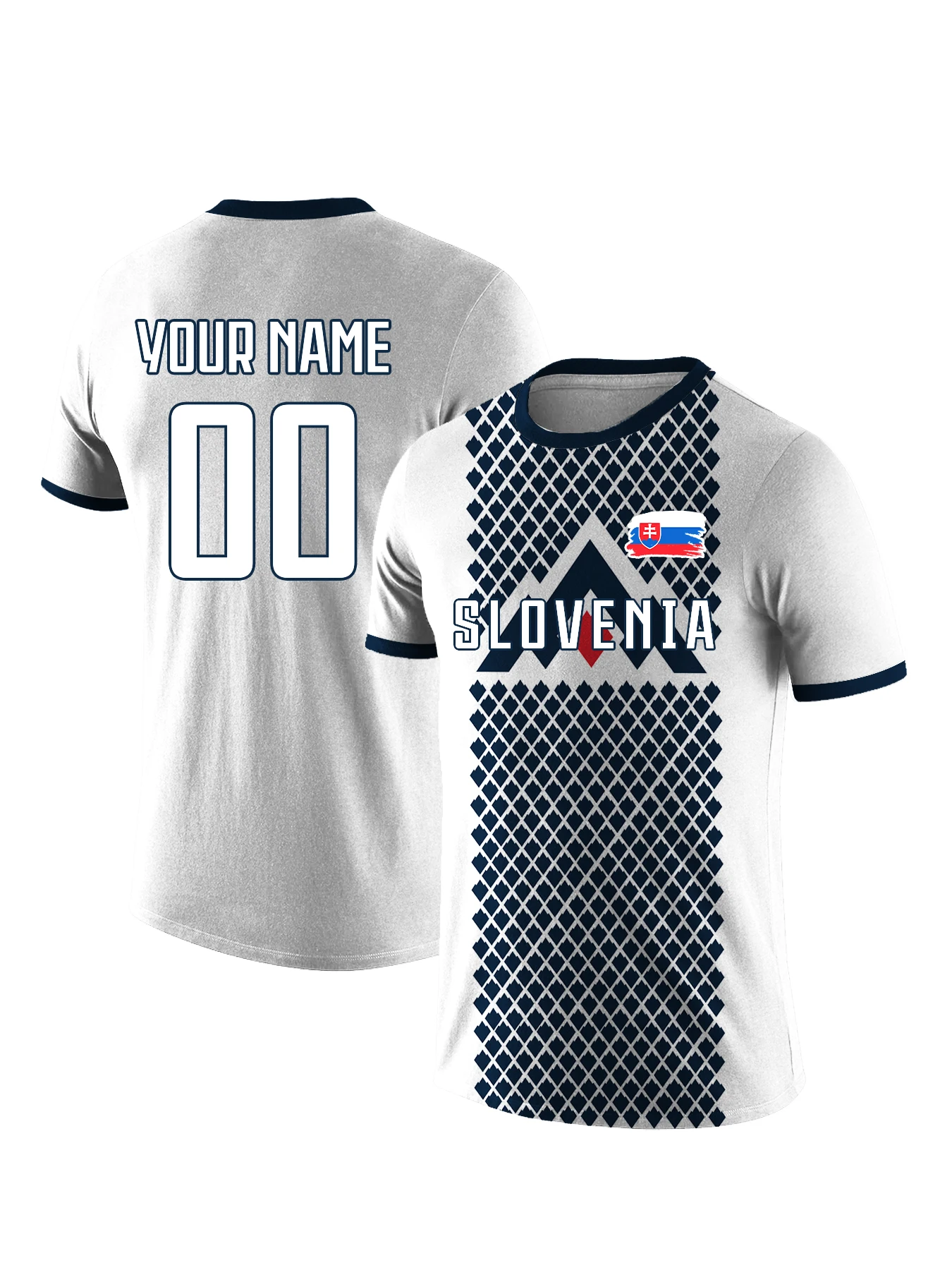 Custom Slovenia Soccer T-shirt for Men Personalized Name Number National Team Football Shirt, Breathable Quick Dry Top