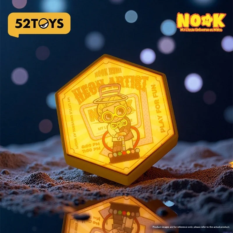 52TOYS NOOK My Little Universe At Night Series Light Badge Surprise Blind Box Magnetic Fridge Sticker Collectible Figure