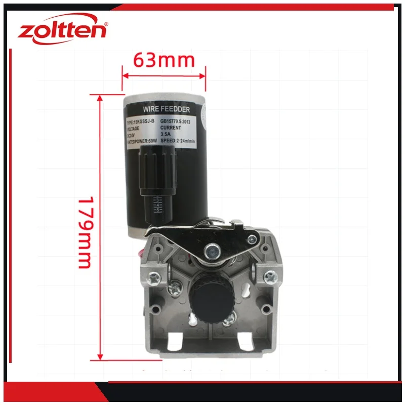 DC 24V 60W MIG MAG Wire Feed Motor Assembly 63mm for CO2 Welding Machine