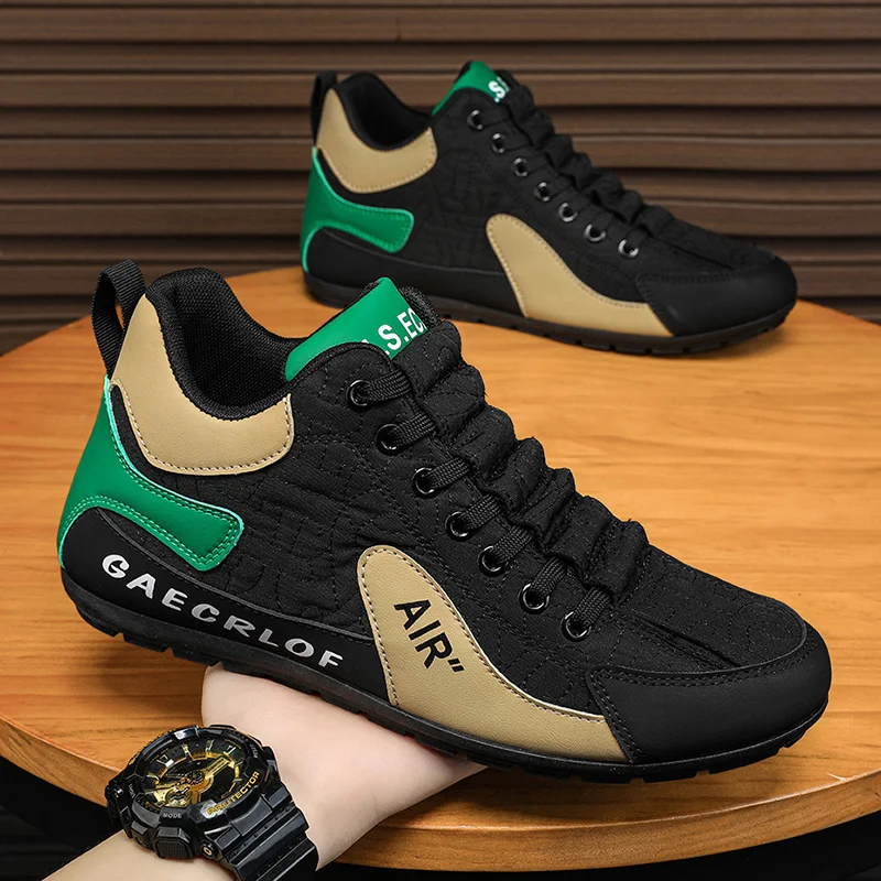 

Casual Sporty Men's Shoes Waterproof Non-Slip Workwear Black Fashionable Slip-On Outdoor Leisure Footwear for Spring Autumn