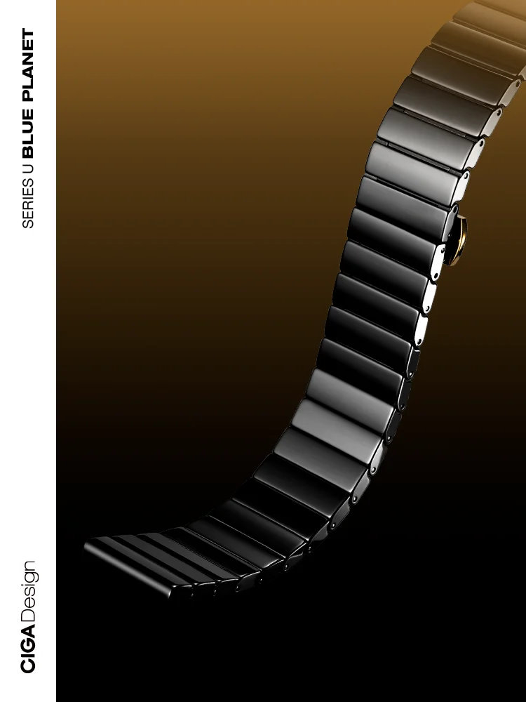 CIGA Design 22MM Ceramic Watch Band 316L Stainless Steel Buckle Watch Straps for Men Mechanical Automatic / Quartz Wristwatches