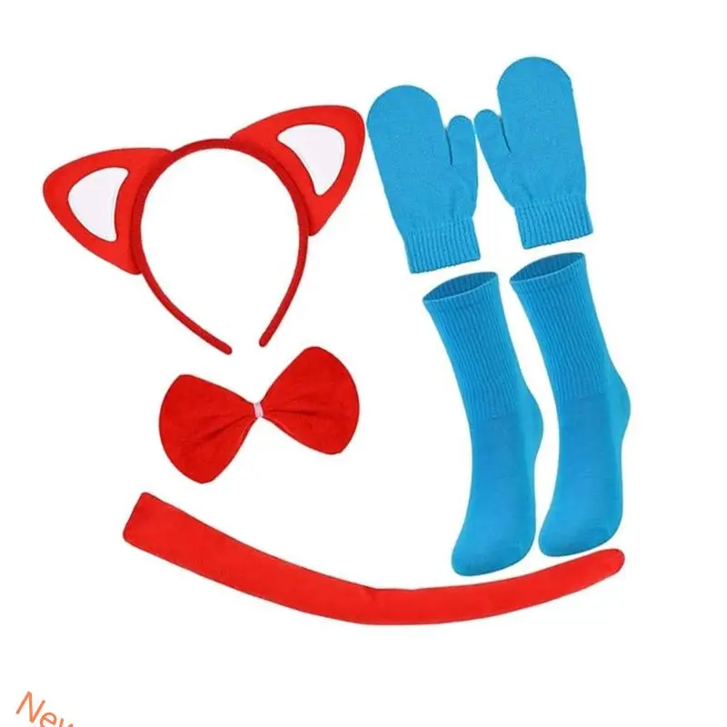 مجموعة أزياء القطط في هالوين القطط القفازات التيل التيل الأذن جوارب و bowtie for boy girl عيد الميلاد القطط للعب يلعب الزي.