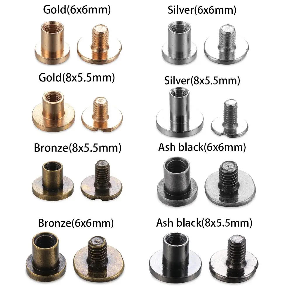 모자 공예 장식 네일 스크랩북 가죽 공예 천 단추 나사 네일 리벳 황동, 10 세트