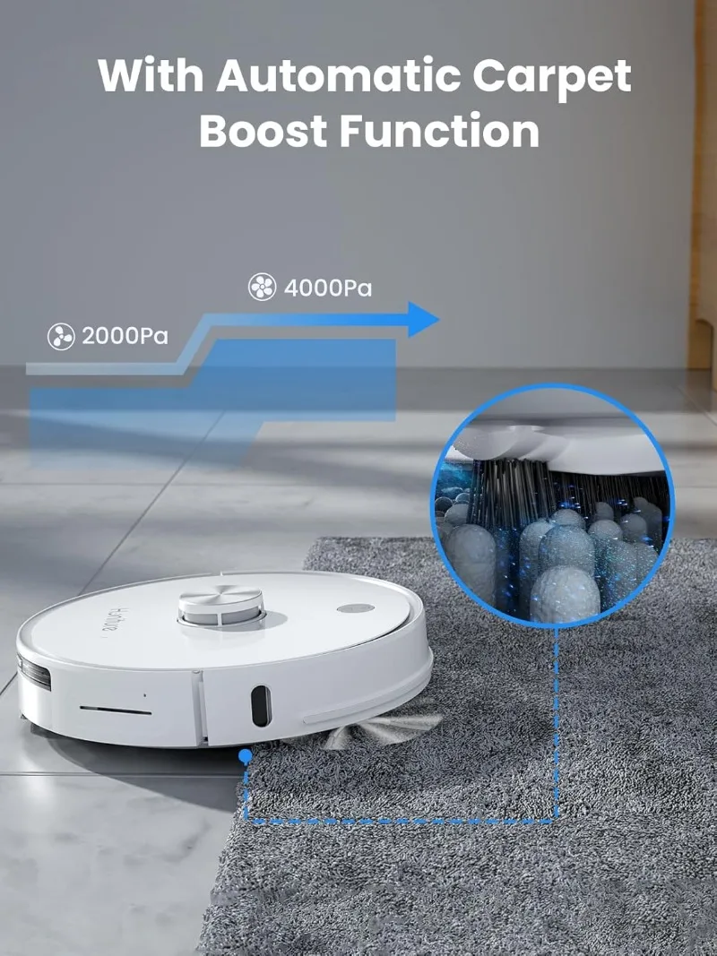 HONITURE Roboter-Staubsauger- und Wisch-Kombination, Q6 Pro-Roboter-Staubsauger mit Selbstentleerung, 4000 Pa maximale Saugkraft, Laser-Navigator-Roboter